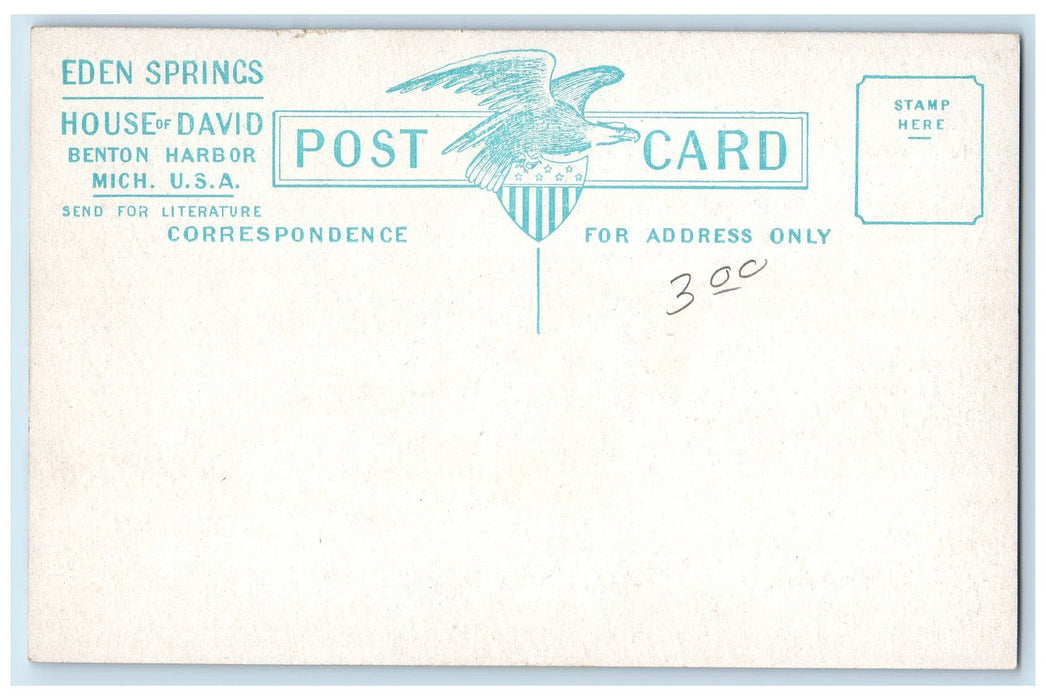 c1950's Eden Springs Park House Of David Restaurant Benton Harbor MI Postcard