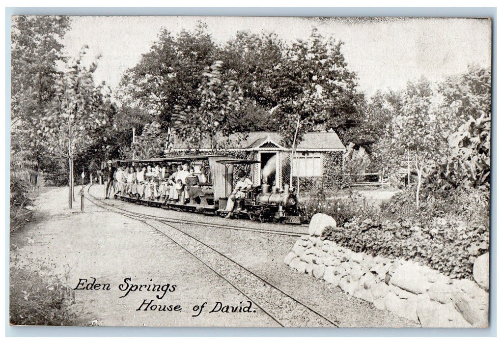 c1950's Miniature Train Railroad Eden Springs Benton Harbor Michigan MI Postcard