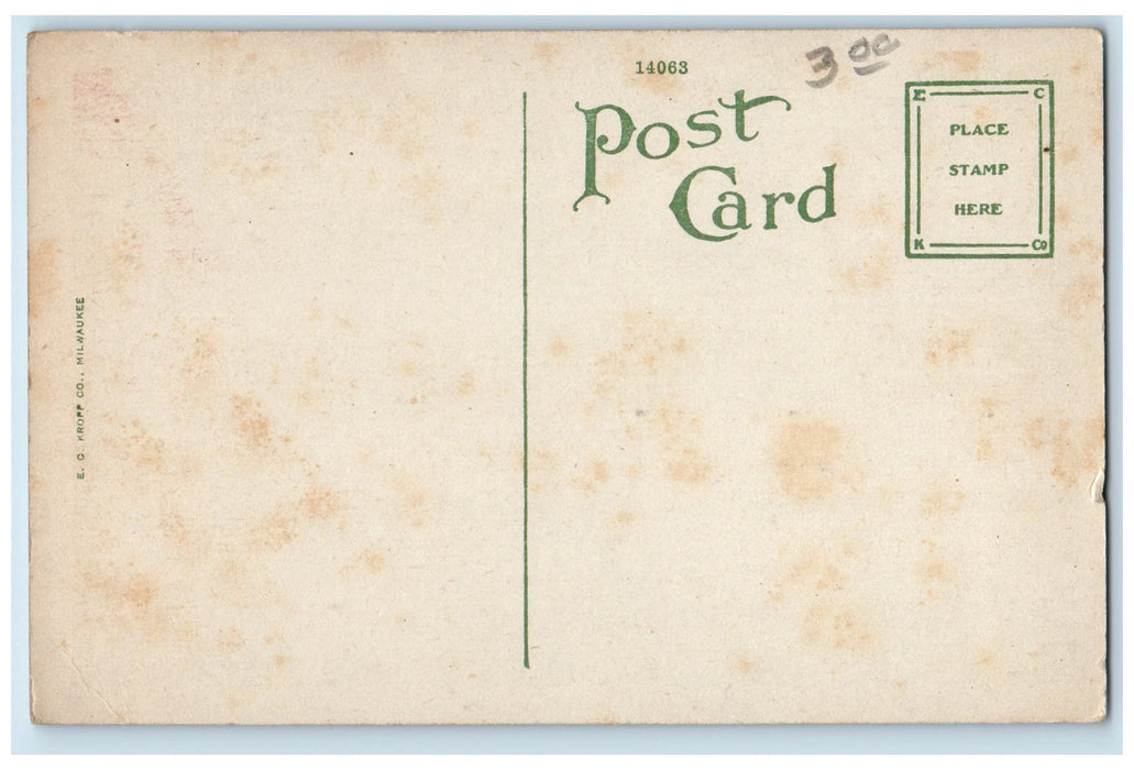 c1920's McCamley Street Post Building Tavern Railroad Battle Creek MI Postcard