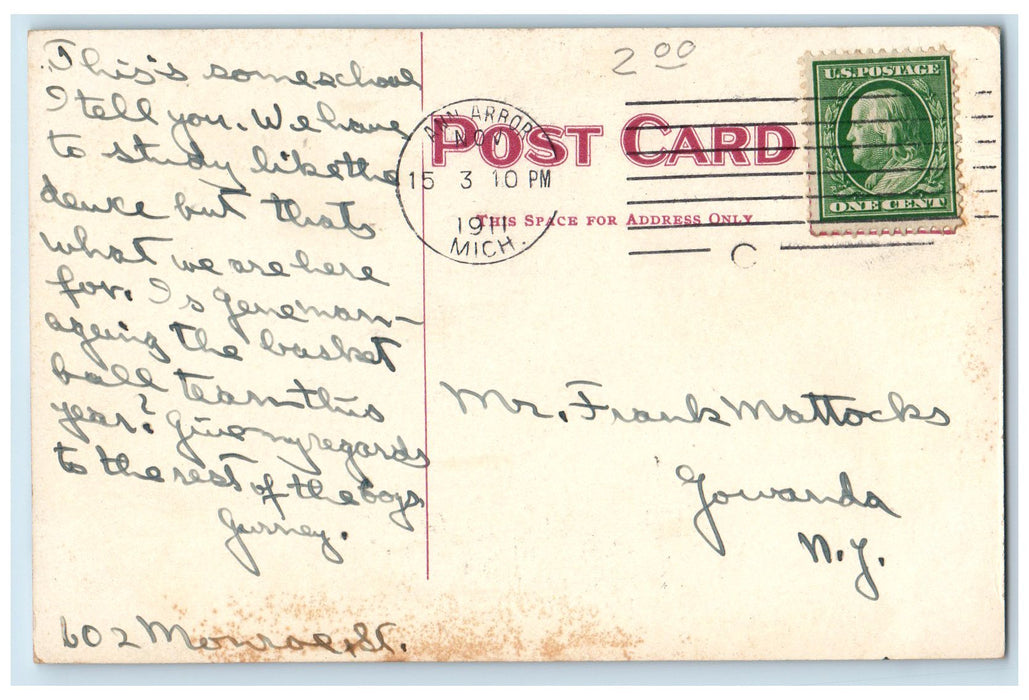 1911 Medical Building University Of Michigan School Campus Ann Arbor MI Postcard