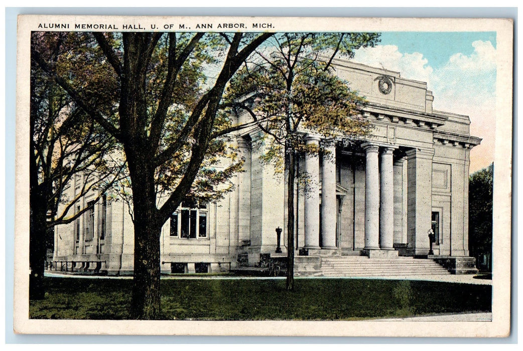 1940 Alumni Memorial Hall University Of Michigan Building Ann Arbor MI Postcard