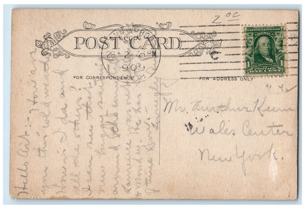 1909 Huron Dam Truss Bridge Falls River Lake View Ann Arbor Michigan MI Postcard