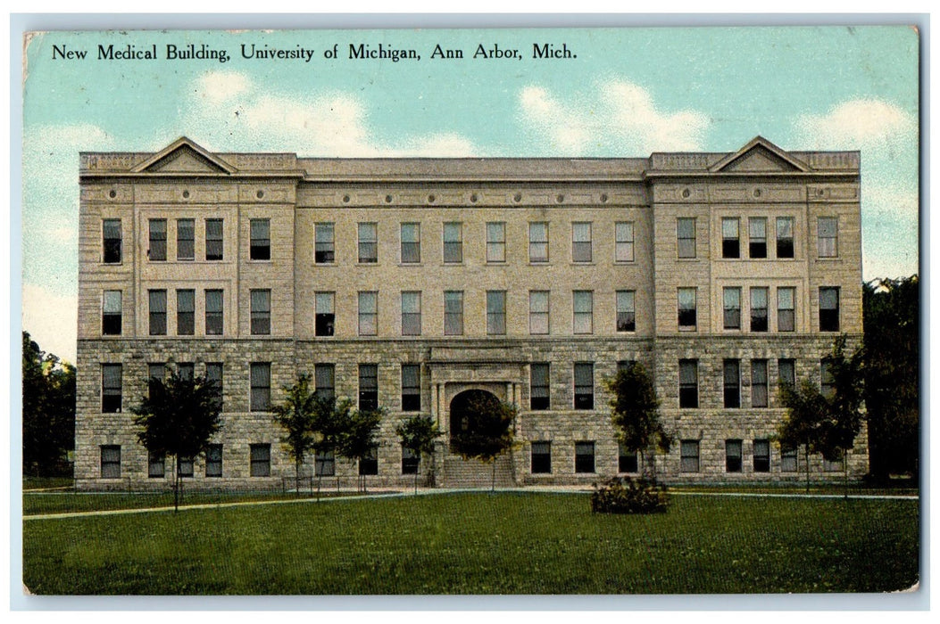 1909 New Medical Building University Of Michigan Front Ann Harbor MI Postcard