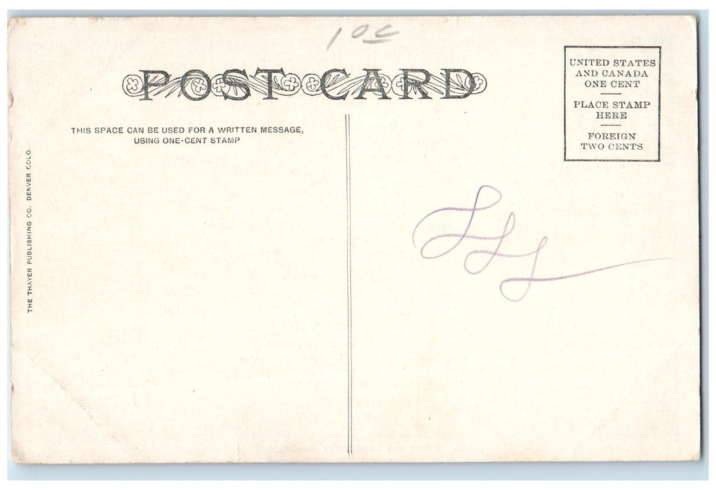 c1920's Evergreen Lake Pond Grove Rustic Bridge Leadville Colorado CO Postcard