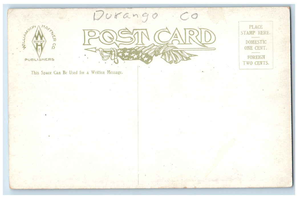 c1950's Village Dirt Roads Smokestacks Mountains Durango Colorado CO Postcard