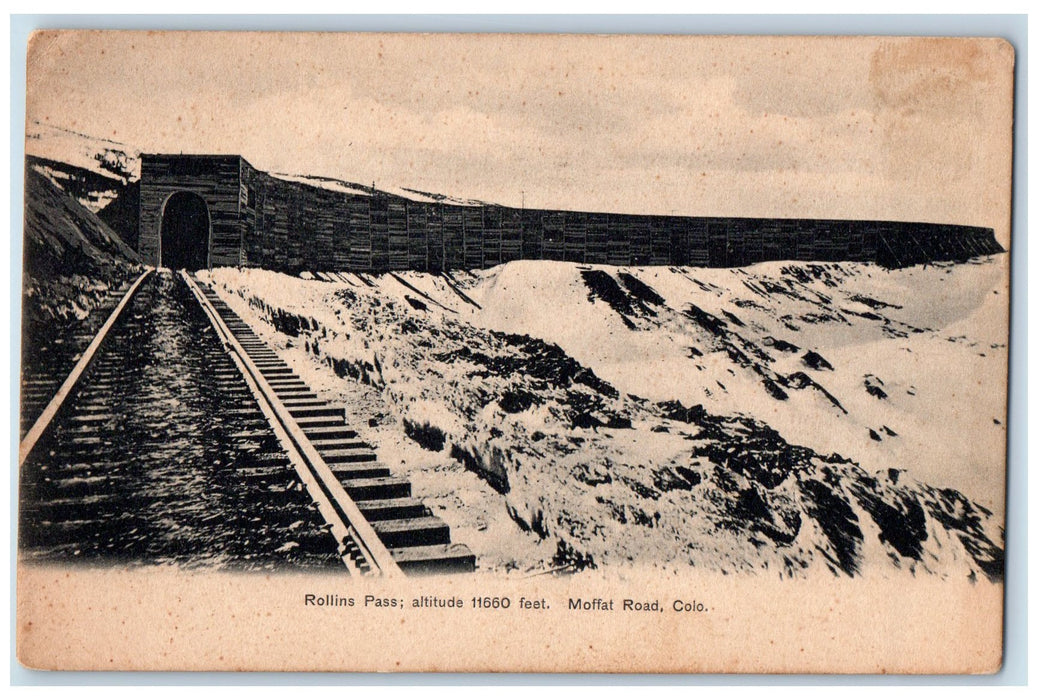c1905's Rollins Pass Altitude 11660 Feet Winter Railroad Moffat Road CO Postcard