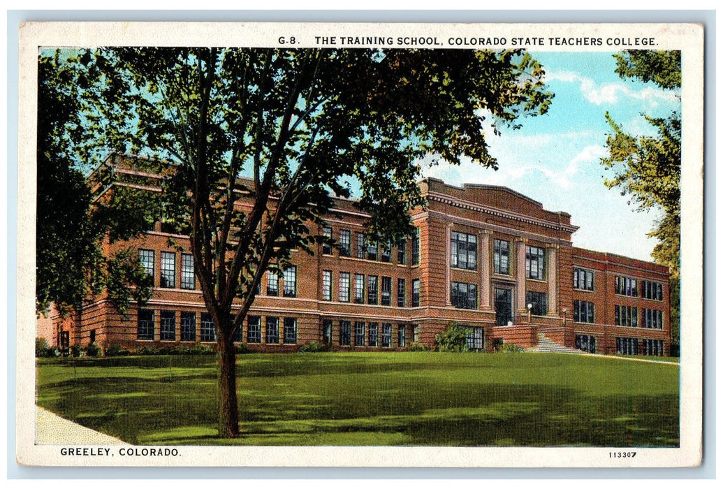 c1920's Training School Colorado State Teachers College Greeley View CO Postcard