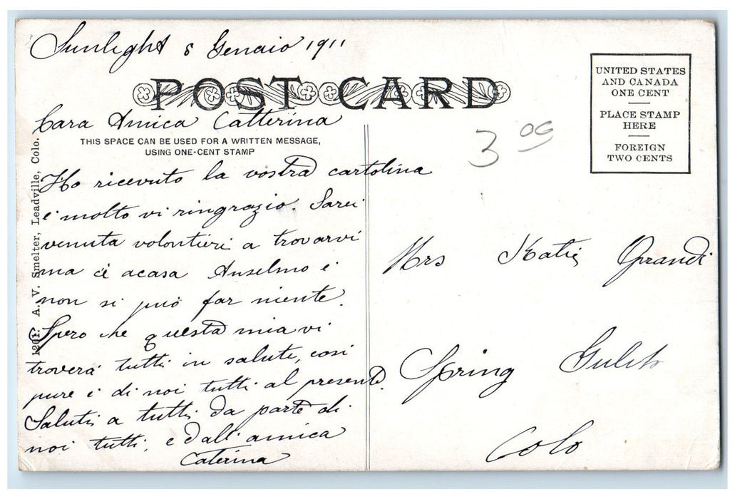 c1920's A.V. Smelter Smokestacks Mining Operation Leadville Colorado CO Postcard