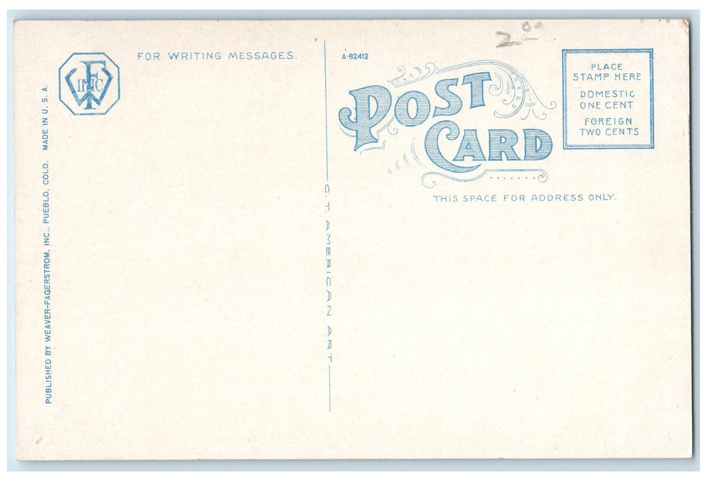 c1920's Central High School Campus Building Entrance Pueblo Colorado CO Postcard