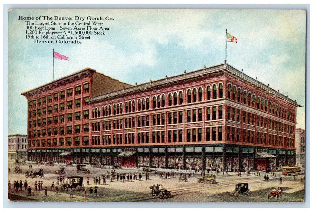 c1910's Home Of Denver Dry Goods Co. Crowd Building Denver Colorado CO Postcard