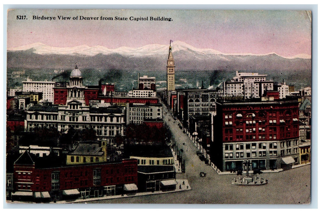 c1950 Birdseye View Of Denver From Capitol Building Denver Colorado CO Postcard
