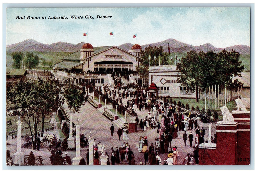 c1950's Ball Room At Lakeside Crowd Building White City Denver Colorado Postcard