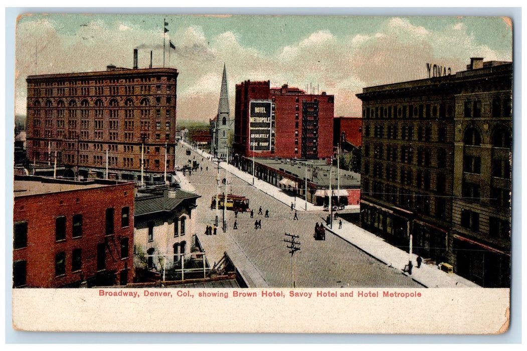 c1920's Brown Hotel Savoy Hotel Metropole Restaurant Denver Colorado Postcard