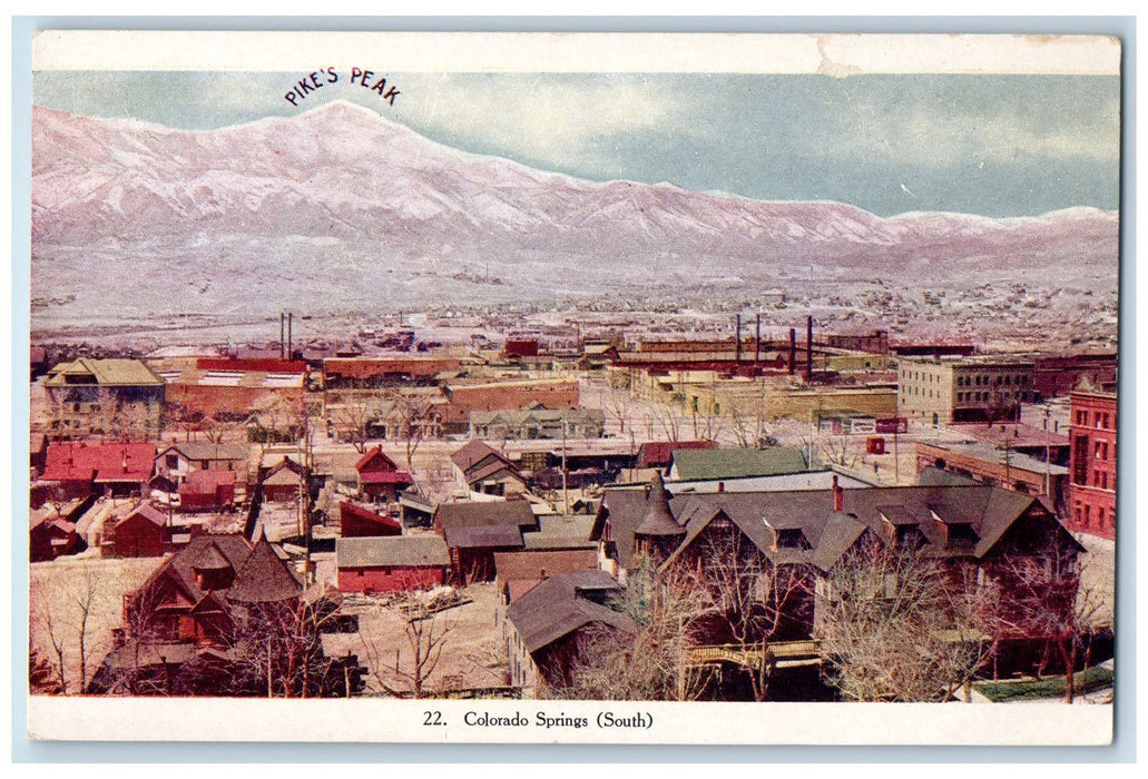 c1905's Pikes Peak Colorado Springs South Village Mountains Denver CO Postcard