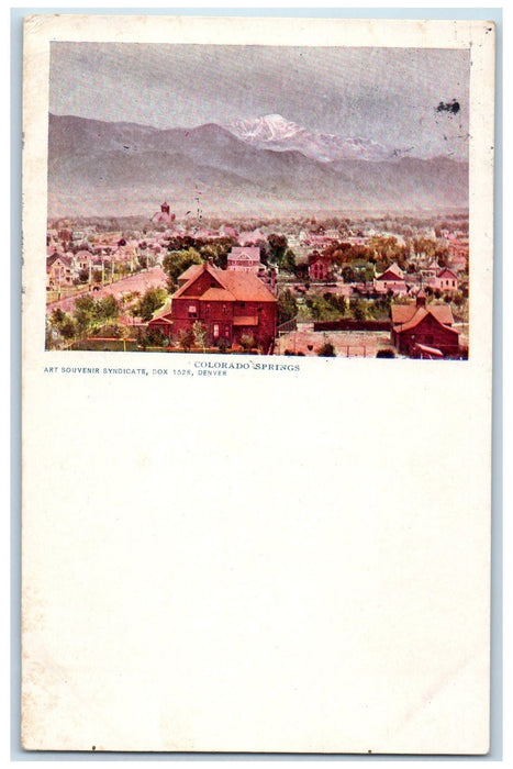 1905 Colorado Springs Village Mountains Buildings Dirty Road CO Posted Postcard