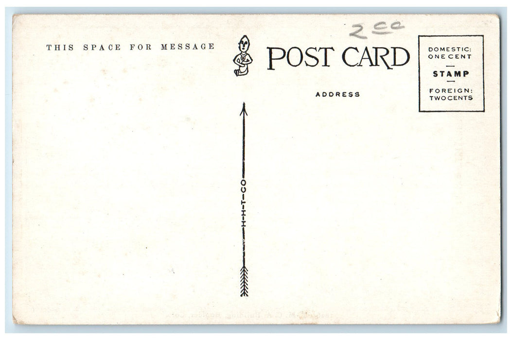 c1920's YMCA Building Stairs Entrance Smokestacks Boulder Colorado CO Postcard