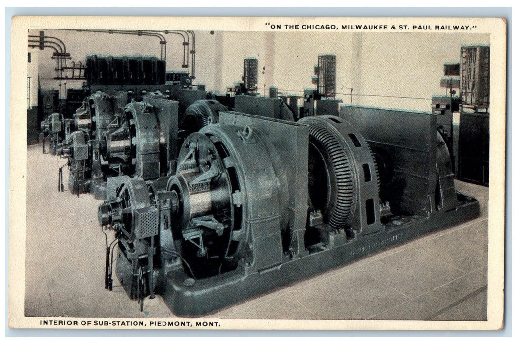 c1920's Interior Of Sub Station Piedmont Montana Chicago Milwaukee MO Postcard