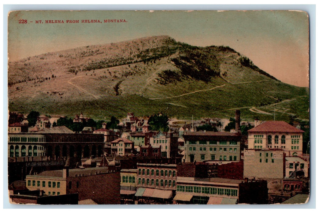 c1910's Mt. Helena From Helena Montana Aerial View Buildings Roads MO Postcard