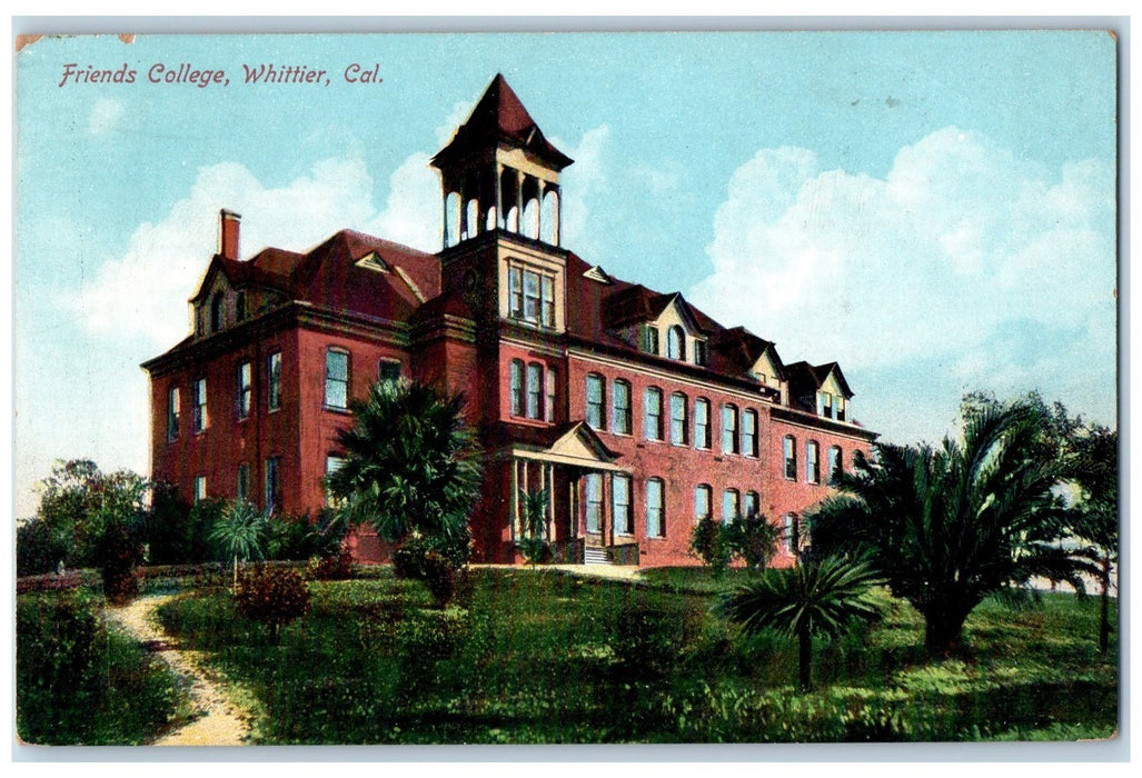 c1950's Friends College Campus Building Tower Whittier California CA Postcard