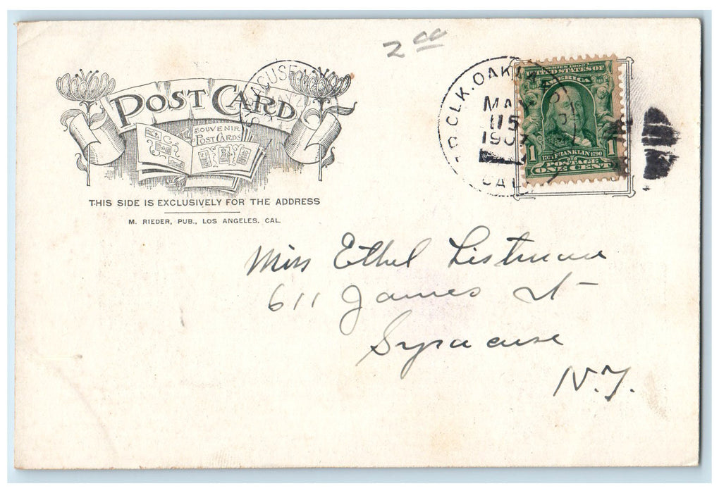 1907 Lincoln School & New Flood Building Market San Francisco 1906 CA Postcard