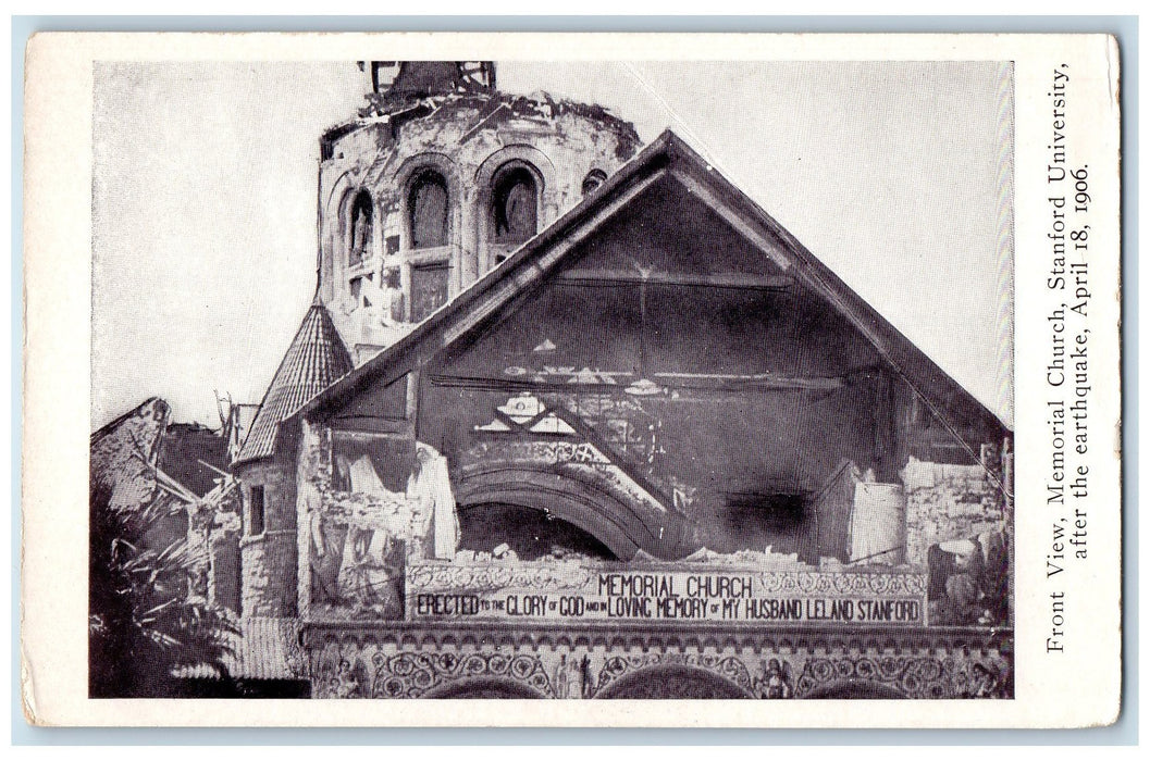 c1905 Front View Memorial Church Stanford University 1906 California CA Postcard