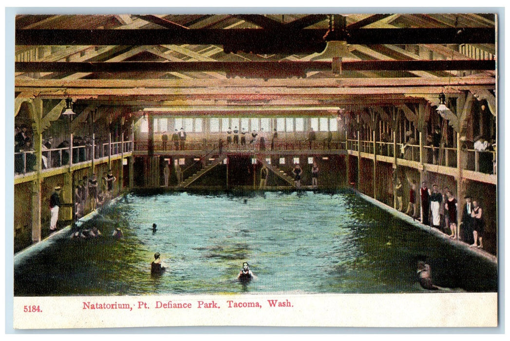 c1910s Natatorium Pt. Defiance Swimming Pool Park Tacoma Washington WA Postcard