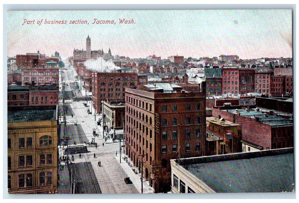 c1910s Parts Of Business Section Buildings Scene Tacoma Washington WA Postcard