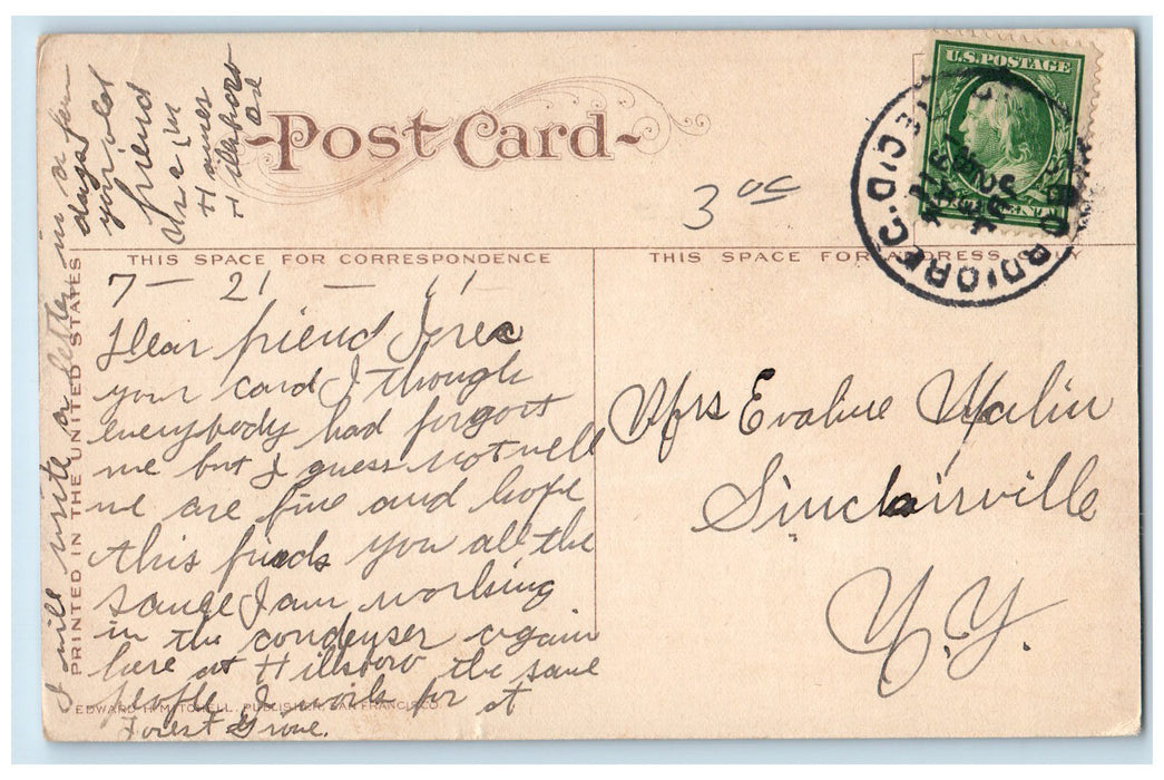 1911 Oregon State Reform School Campus Students Formation View Salem OR Postcard