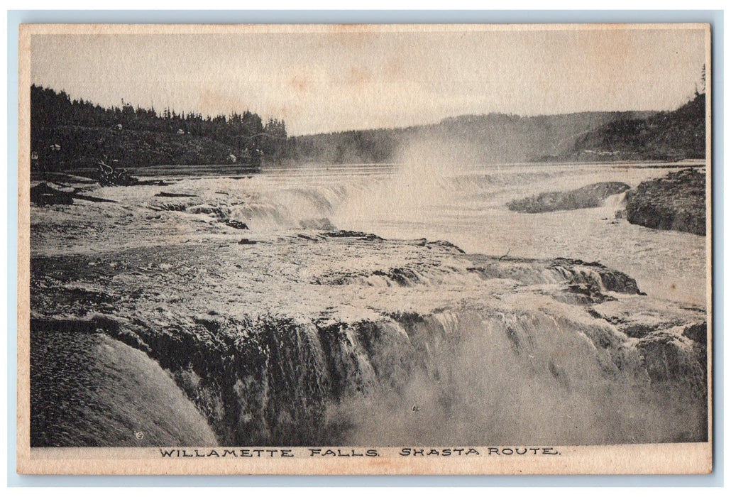 c1920's Willamette Falls River Lake Grove View Shasta Route Oregon OR Postcard