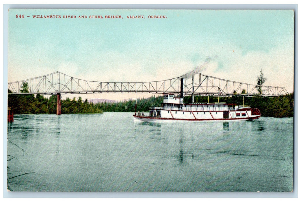 c1910s Willamette River And Steel Bridge Albany Oregon OR Unposted Postcard