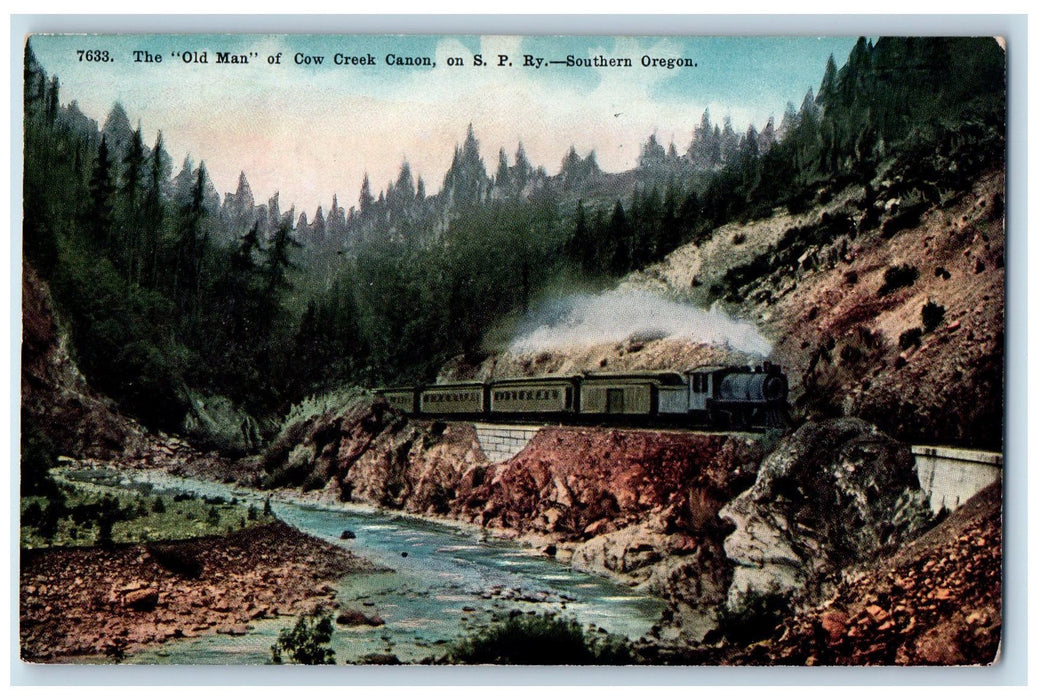 c1920s The Old Man View Of Crow Creek Canon On South Pacific Railway OR Postcard