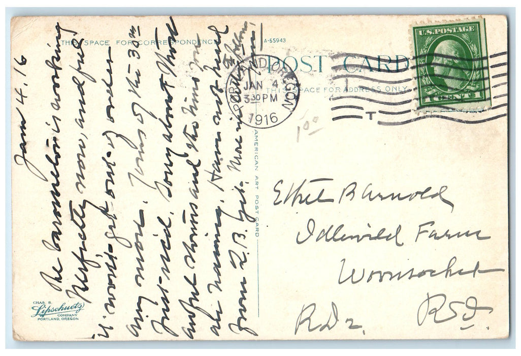 1916 Cape Horn Columbia River Showing North Bank Railway Tunnel View OR Postcard
