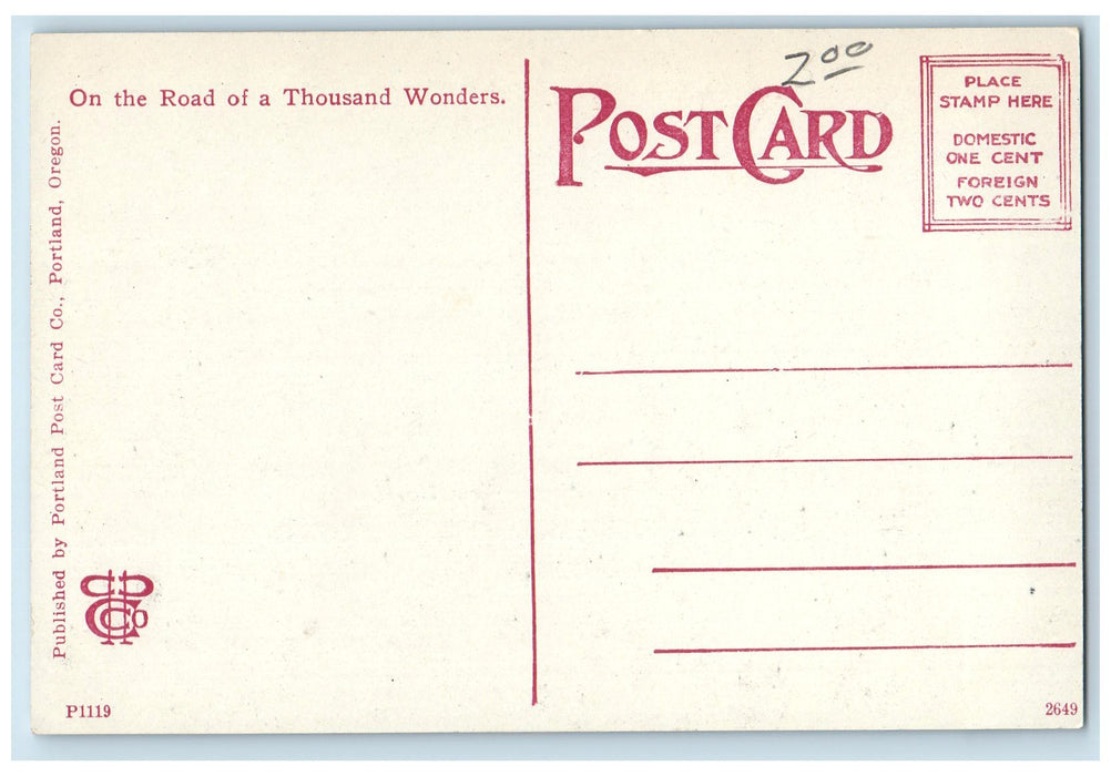 c1950 Single Oregon Fir Cut In Section For Transportation Oregon OR Postcard