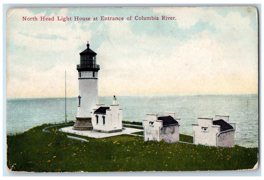 c1910s North Head Light House At Entrance Of Columbia River Oregon OR Postcard