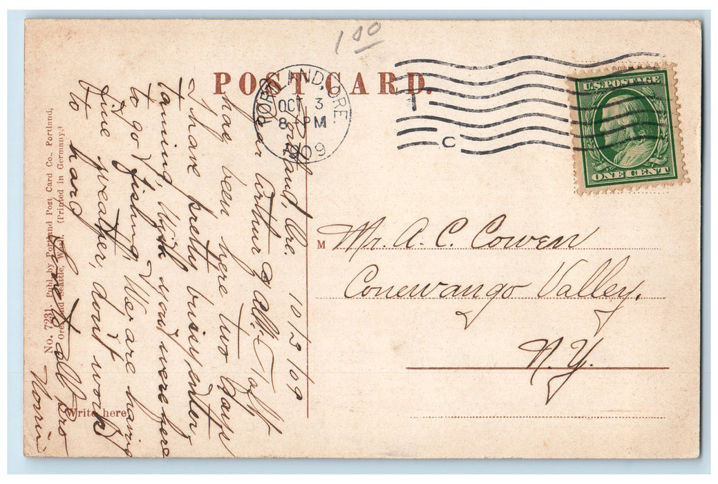 1909 Fishing Stream Fishermen Scene Near Mt. Hood Oregon OR Mountain Postcard
