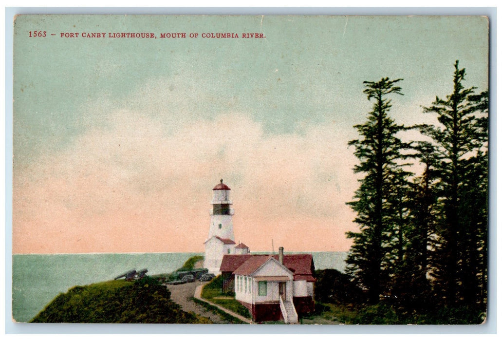 c1910s Fort Canby Lighthouse Mouth Of Columbia River Oregon OR Unposted Postcard