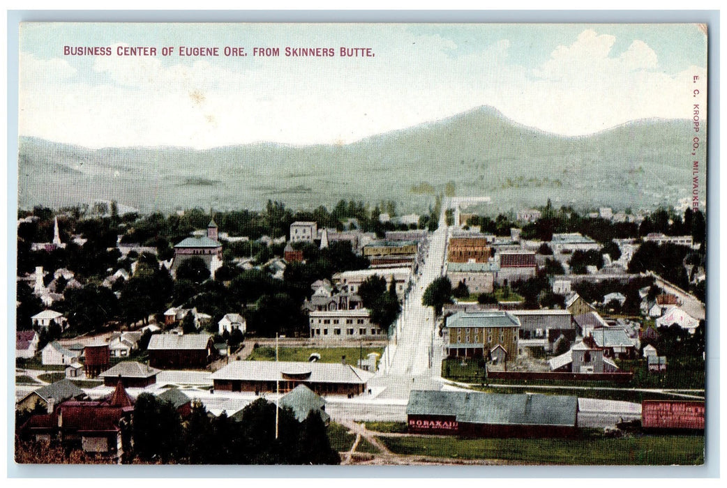 c1910s Business Center Eugene Ore From Skinners Butte Scene Oregon OR Postcard