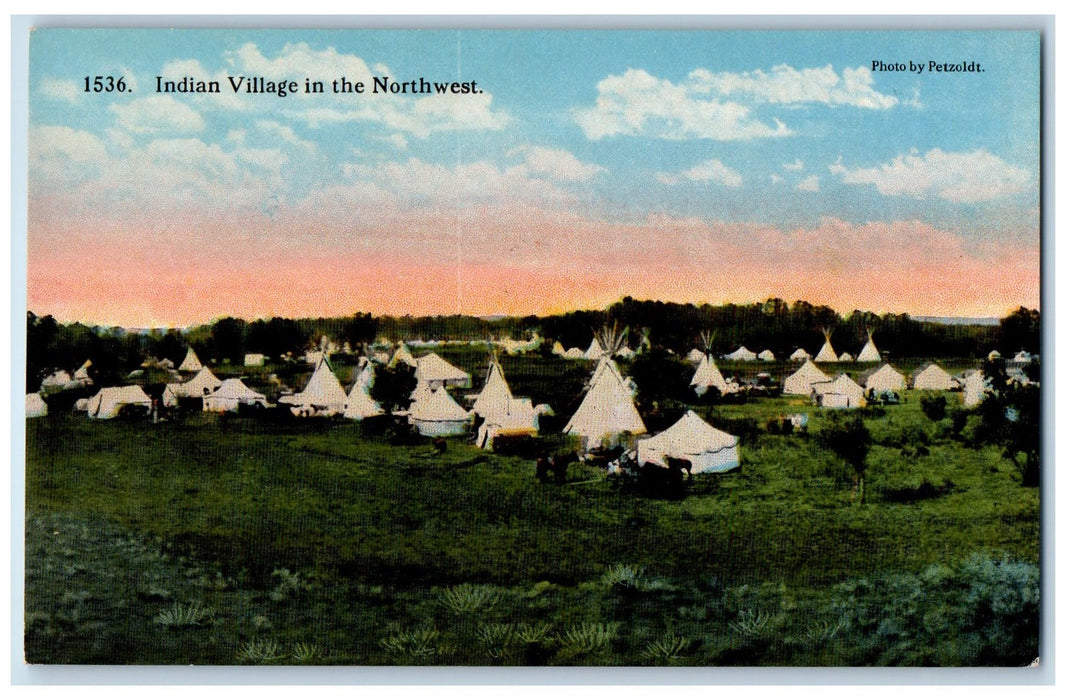c1950's Indian Village In The Northwest Ground Tents Groves Unposted Postcard