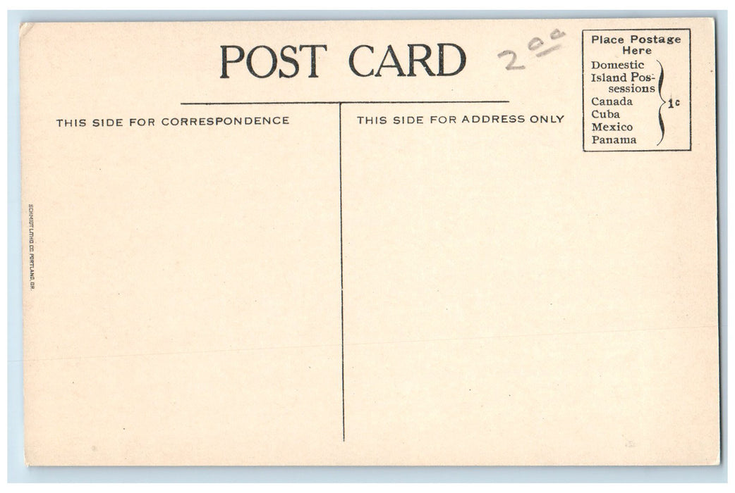 c1910s The Lobby Interior Hotel Benson Portland Oregon OR Chandelier Postcard
