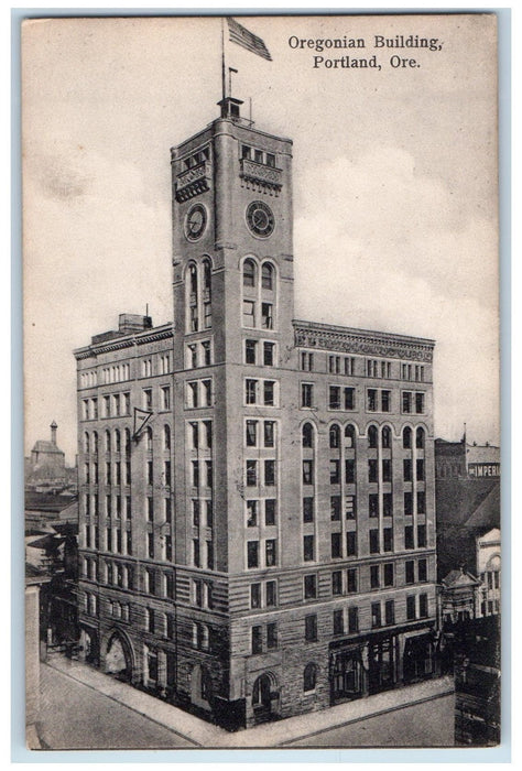c1910s Oregonian Building Exterior Roadside Portland Oregon OR Unposted Postcard