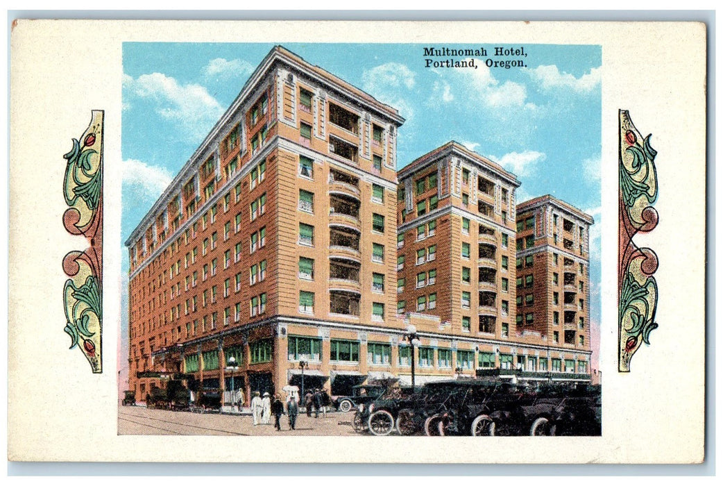 c1940s Multnomah Hotel Exterior Roadside Portland Oregon OR Unposted Postcard