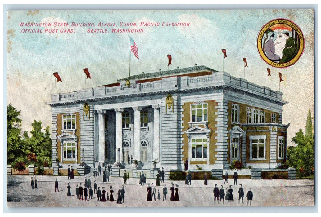 c1950 Washington State Building Alaska Pacific Exposition Seattle WA Postcard