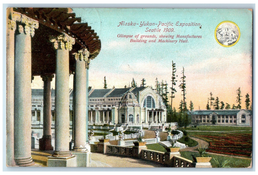 1909 Alaska Yukon Pacific Exposition Buildings Seattle Washington WA Postcard