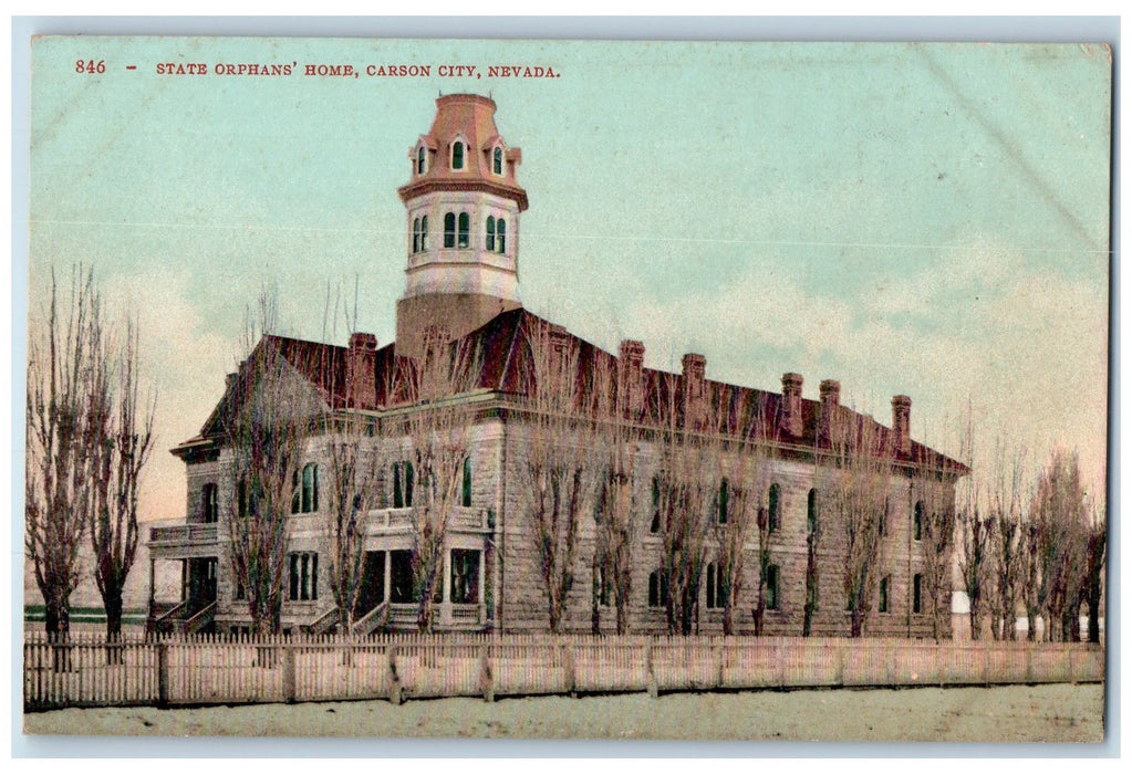 c1910s State Orphans Home Exterior Scene Carson City Nevada NV Unposted Postcard