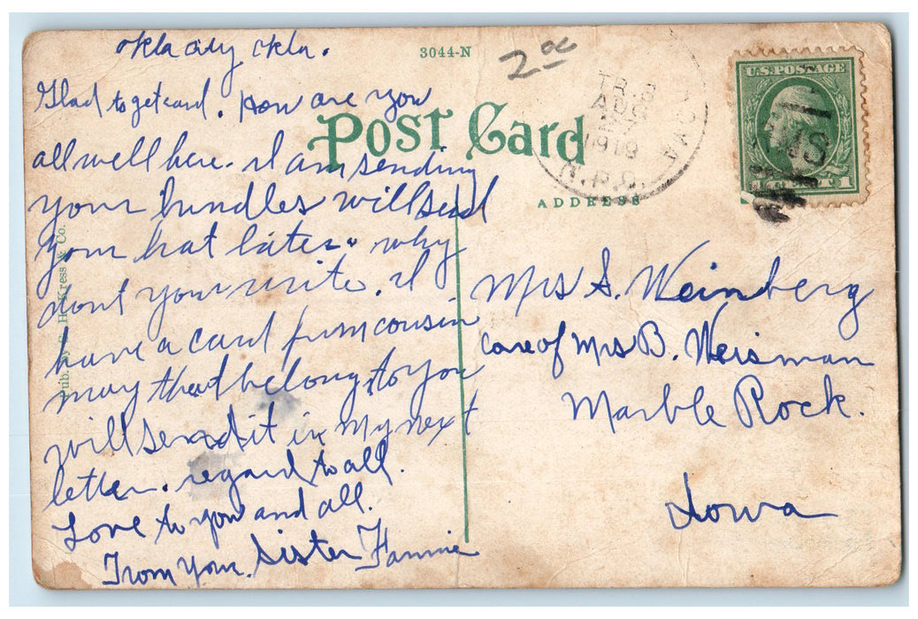 1919 Stock Yards Scene Oklahoma City Wilson & Co. Oklahoma OK Posted Postcard