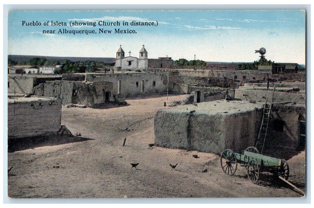 c1940s Pueblo Of Isleta Near Albuquerque New Mexico NM Unposted Church Postcard