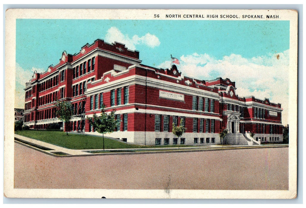 c1920's North Central High School Campus Building Spokane Washington WA Postcard