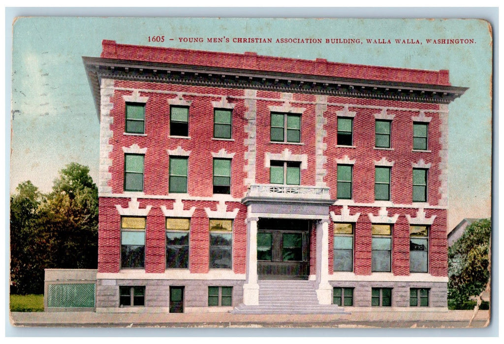 1910 Young Men's Christian Assoc. Building Walla Walla Washington WA Postcard