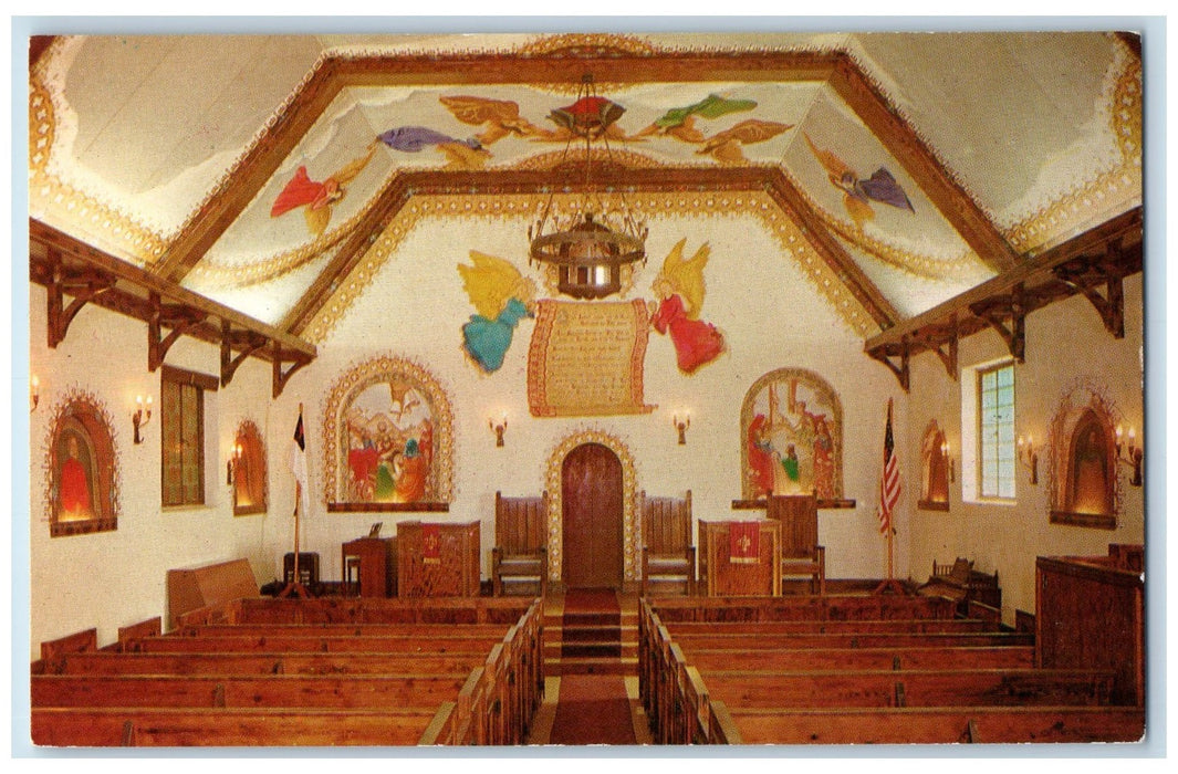 c1960s Interior of Holy City Chapel Scene Lawton Oklahoma OK Unposted Postcard
