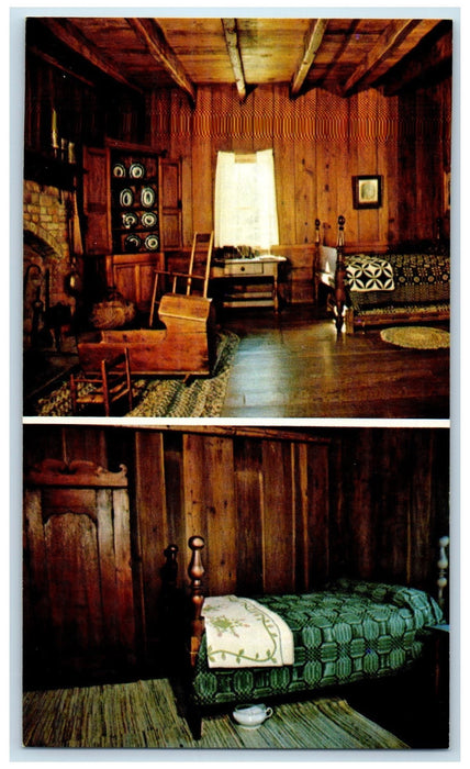 c1960s Vance Birthplace Interior Scene Weaverville North Carolina NC Postcard